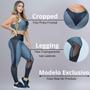 Imagem de Conjunto Feminino Fitness com Calça Legging e Top com Bojo Removível