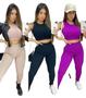 Imagem de Conjunto Feminino Gringa 2 peças calça e ccropped  Canelado Ccg imperial 