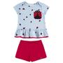 Imagem de Conjunto Feminino Infantil Listrado com Estampa Alakazoo