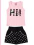 Imagem de Conjunto Feminino Infantil New Cat - Lual Kids - Rosa Bebê/Preto