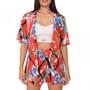 Imagem de Conjunto Feminino Kimono + Short Estampa De Folhagem Onça