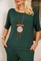 Imagem de Conjunto Feminino Moletinho Calça e Blusa Manga Curta Casual Plus Size M ao G3