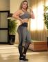 Imagem de Conjunto Feminino para Academia com Cropped com Bojo e Calça com Tela de Poliamida