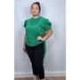 Imagem de Conjunto Feminino Plus Size Blusa Malha Crepe Com Detalhe na Manga E Calça Jogger Veste do 44 ao 52
