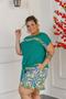 Imagem de Conjunto Feminino Plus Size Blusas largas Amarrar Shorts  Bermudas Godê Soltinho Verão Moda Grande