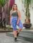 Imagem de Conjunto Feminino Plus Size com Bermuda Ciclista Estampada e Top Mescla sem Bojo