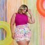 Imagem de Conjunto Feminino Plus Size Cropped e Short Estampado 0427