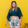 Imagem de Conjunto Feminino Plus Size Cropped Transpassado Short 0220