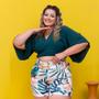 Imagem de Conjunto Feminino Plus Size Cropped Transpassado Short 0220