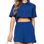 Imagem de Conjunto Feminino Short e Camisa Curta com Botões Moda Verão
