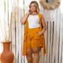 Imagem de Conjunto Feminino Shorts E Colete Liso Plus Size Mazal Moda Verão