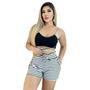 Imagem de Conjunto Feminino Top com Alça e Short Ajustável Listrado