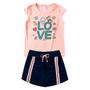 Imagem de Conjunto Feminino Verão 2 Peças Blusa e Shorts Saia Infantil