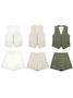 Imagem de Conjunto Feminino Vintage Branco - Colete Sem Mangas e Shorts com Bolsos (2024)
