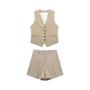 Imagem de Conjunto Feminino Vintage Branco - Colete Sem Mangas e Shorts com Bolsos (2024)