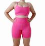 Imagem de Conjunto fitness academia femino térmico shorts top sem bojo