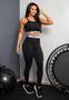 Imagem de  Conjunto Fitness Calça Legging Cintura Alta + Cropped Alcinha Preto com Elásticos