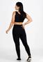 Imagem de Conjunto Fitness calça legging + Cropped regata com detalhe busto - Preto