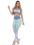 Imagem de Conjunto Fitness Feminino Calça e Top Esportivo Azul Premium Academia