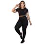 Imagem de Conjunto Fitness Feminino Calça Legging e Cropped Academia