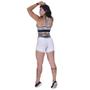 Imagem de Conjunto Fitness Feminino Short e Top Bojo Recortes Degrade Orbis Branco