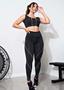 Imagem de Conjunto Fitness Feminino Suiça Legging e Cropped - Preto