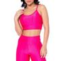 Imagem de Conjunto Fitness Legging Rosa Top 3D Poliamida Donna Martins