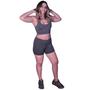 Imagem de Conjunto Fitness Short + Top Suplex Liso Roupa para Academia Cinza Mescla - M