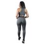 Imagem de Conjunto Fitness Top e Legging Tela pra Academia e Ginástica - NEVER GIVE UP - Cinza