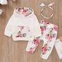 Imagem de Conjunto Floral para Bebês (0-18 Meses) - 3 Peças (Macacão, Calça e Blusa)