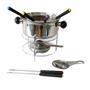 Imagem de Conjunto Fondue 10 Peças Inox Panela Garfo Fogareiro Queijo Chocolate Outono Inverno Frio Vinho Cozinha Gourmet