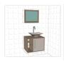 Imagem de Conjunto Gabinete Baden para Banheiro com Lavatório sintético e Espelheira Preto/Branco