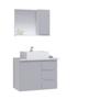 Imagem de Conjunto Gabinete Banheiro Completo Prisma 60cm - Branco / Cinza