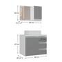 Imagem de Conjunto Gabinete Banheiro Completo Prisma 60cm - Branco / Cinza