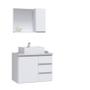 Imagem de Conjunto Gabinete Banheiro Completo Prisma 60cm - Branco Inteiro