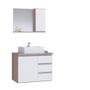 Imagem de Conjunto gabinete banheiro completo prisma 60cm madeirado/branco