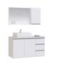 Imagem de Conjunto gabinete banheiro completo prisma 80cm branco inteiro