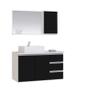 Imagem de Conjunto gabinete banheiro completo prisma 80cm branco/preto