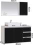 Imagem de Conjunto gabinete banheiro completo prisma 80cm branco/preto