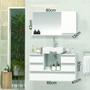 Imagem de Conjunto Gabinete Banheiro POLO 80cm Branco - Gabinete + Cuba + Espelheira + Tampo Vidro