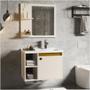 Imagem de Conjunto gabinete com espelheira e cuba para banheiro 60cm adonis - mdf/mdp/marmore sintetico