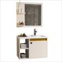 Imagem de Conjunto Gabinete com Espelheira e Cuba para Banheiro Adonis 60cm Pérola com Nature - Ofertamo