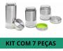 Imagem de Conjunto Galheteiro Inox E Porta Condimento Completo 7 Peças