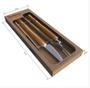 Imagem de Conjunto Garfo Faca e Pegador  aço inox 430 Qualinox 0559 churrasco carne grelha