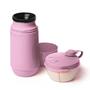 Imagem de Conjunto Garrafa 250ml E Pote Leite Em Po Rosa Sanremo