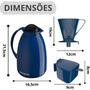 Imagem de Conjunto Garrafa Térmica 650ml com Açucareiro Colher e Suporte Filtro Café