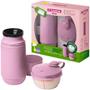 Imagem de Conjunto Garrafa Termica Infantil 250mL e Pote para Leite em Pó 280mL Sanremo SR1001-62 Rosa