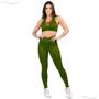 Imagem de Conjunto Grife Feminino Fitness Top C Bojo Leg Empina Bumbum