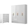 Imagem de Conjunto Guarda-roupa 6 Portas Gliese com Cômoda 1 Porta 4 Gavetas Vega