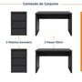 Imagem de Conjunto Home Office 4 Peças 2 Mesas 120cm 2 Gaveteiros Ficus Cabecasa Madeiramadeira